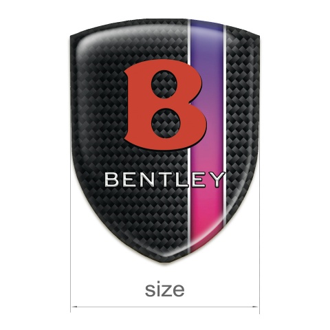 Bentley Car Interior Badge Black Print with Purple Band Design 