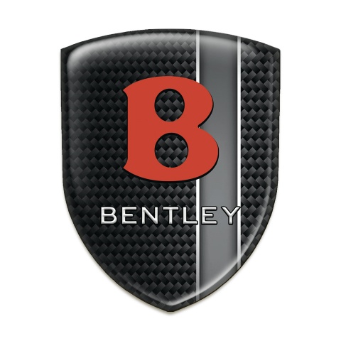 Bentley Silicone Car Decal Badge Black Print with Gray Band 
