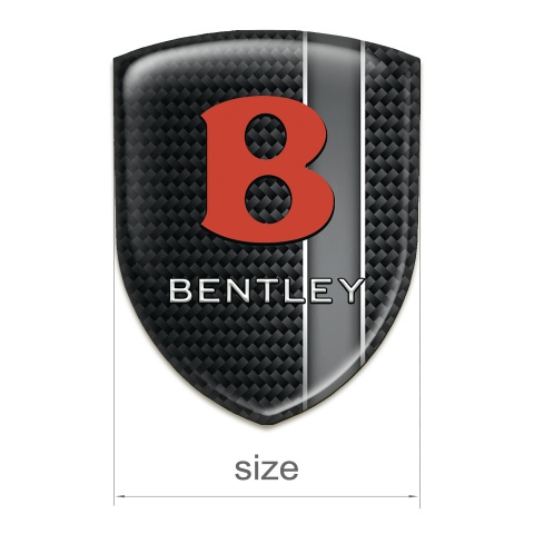 Bentley Silicone Car Decal Badge Black Print with Gray Band 