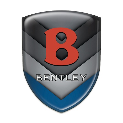 Bentley Auto Emblem Gray Blue V Shaped Details Design 