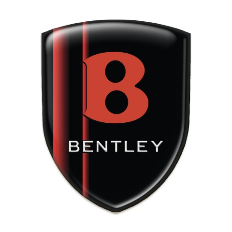 Bentley Emblem Badge Logo Black with Red Stripes Edition 