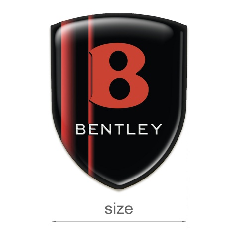Bentley Emblem Badge Logo Black with Red Stripes Edition 