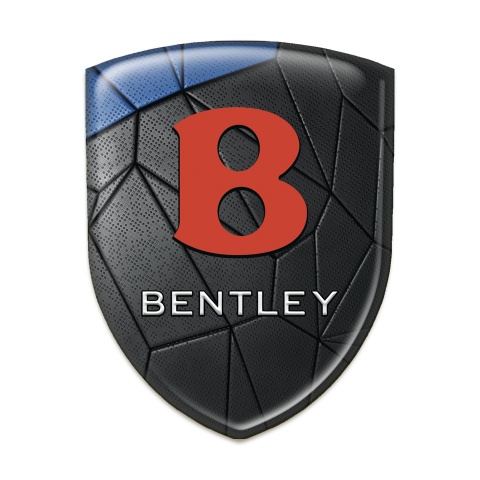 Bentley 3D Gel Emblem Black Blue Mosaic Red Logo 