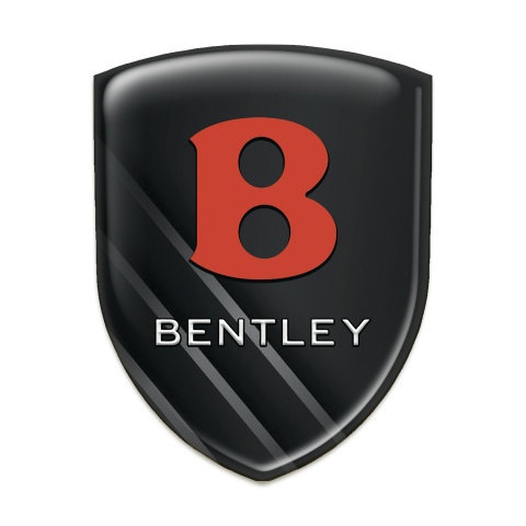 Bentley Car Interior Badge Black Print with Diagonal Gray Lines design 