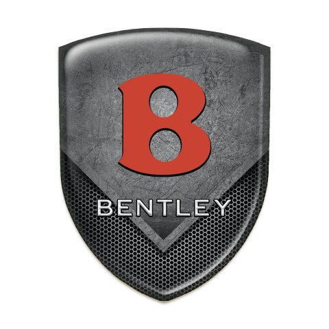 Bentley Logo Emblem Scratched Stone with Grid design and Red Logo 