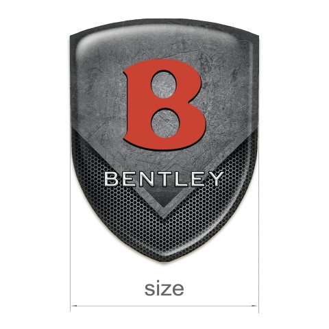 Bentley Logo Emblem Scratched Stone with Grid design and Red Logo 