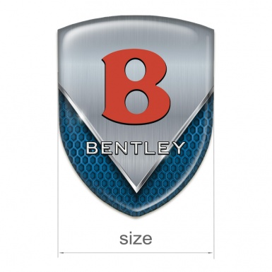 Bentley Silicone Emblem Blue Mesh with Metal Sheet Design 