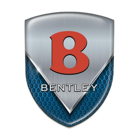 Bentley Silicone Emblem Blue Mesh with Metal Sheet Design 