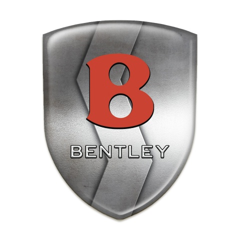 Bentley 3D Gel Emblem S Shaped Metal and Red Logo 
