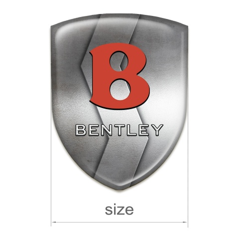 Bentley 3D Gel Emblem S Shaped Metal and Red Logo 