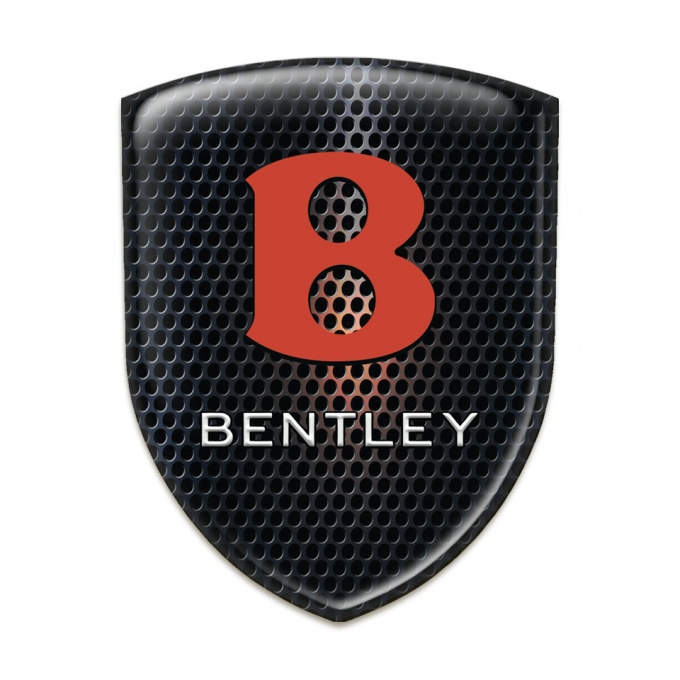 Bentley Emblem Exterior Perforated Black Metal Orange Shadow Design 