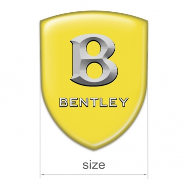 Bentley Silicone Car Decal Badge Yellow Print Stone Logo 