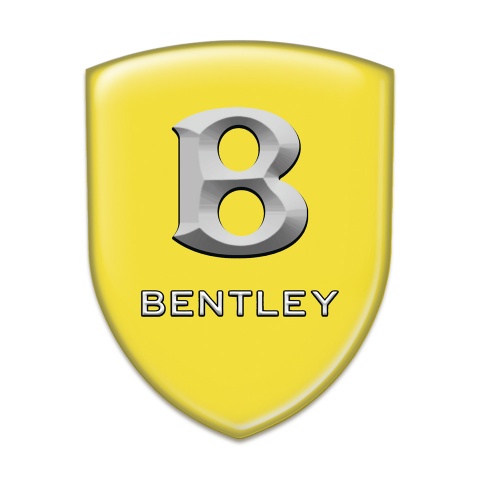Bentley Silicone Car Decal Badge Yellow Print Stone Logo 