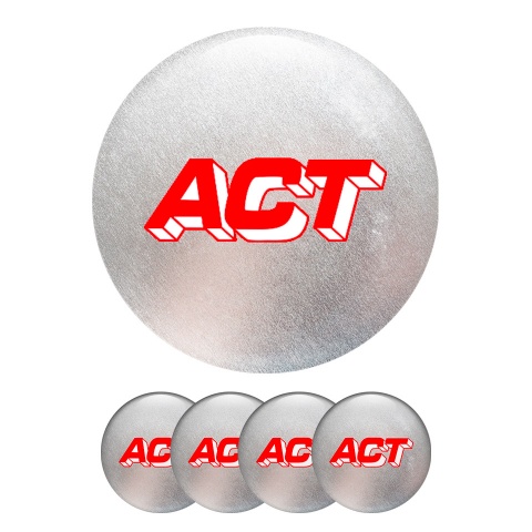 ACT Wheel Emblem for Center Caps Red Logo Metal Effect