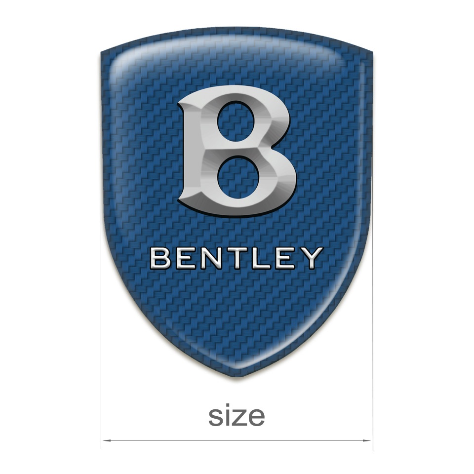 Bentley Logo Emblem Navy Blue Carbon Base Stone Logo Effect | Domed ...