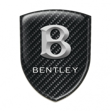 Bentley Resin Sticker Black Fibers with Stone Logo 
