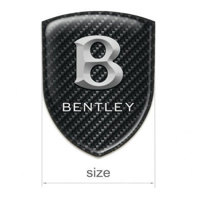 Bentley Resin Sticker Black Fibers with Stone Logo 