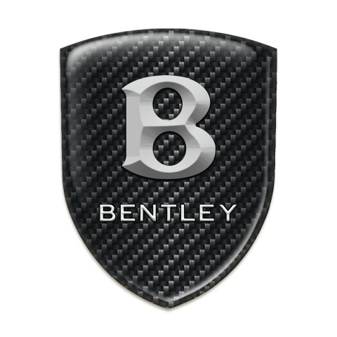 Bentley Resin Sticker Black Fibers with Stone Logo 