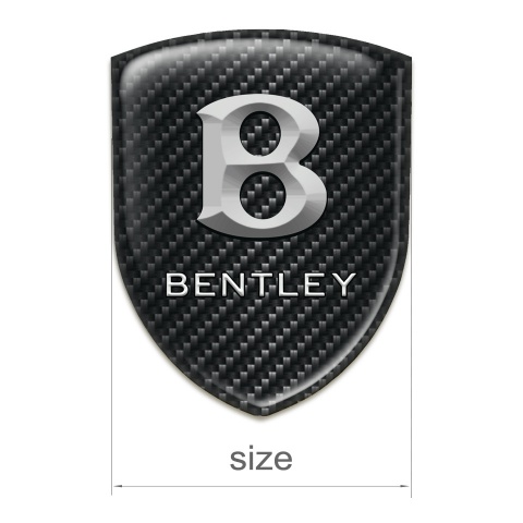 Bentley Resin Sticker Black Fibers with Stone Logo 