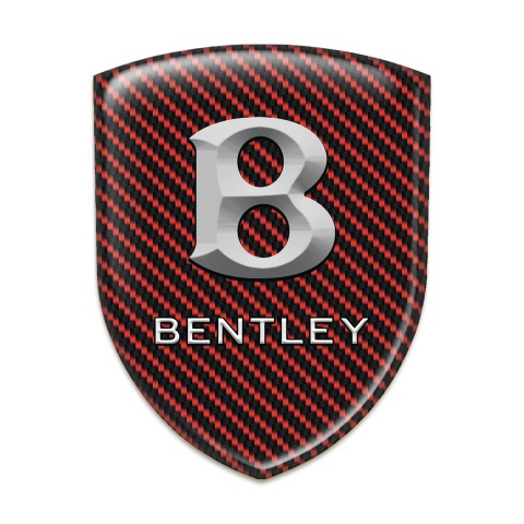 Bentley 3D Gel Emblem Red Carbone Stone Logo 