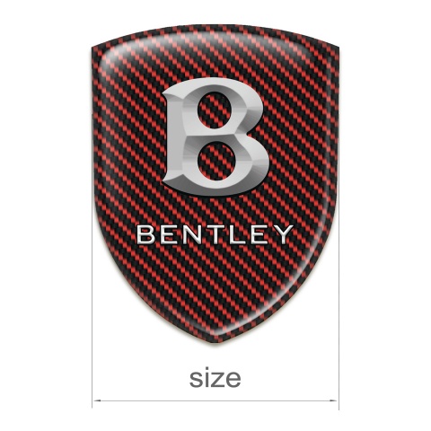 Bentley 3D Gel Emblem Red Carbone Stone Logo 