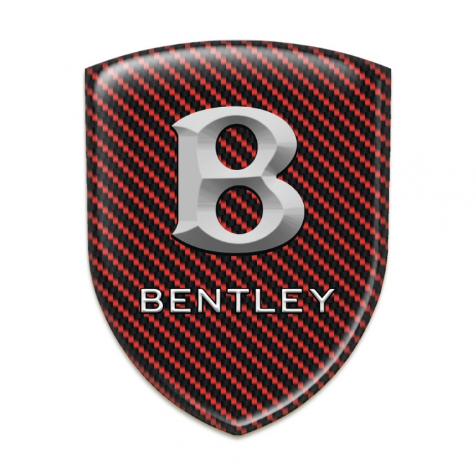 Bentley 3D Gel Emblem Red Carbone Stone Logo 