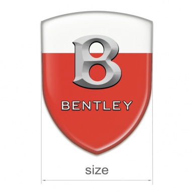 Bentley Car Accessories Badge Red White Style Grey Logo 