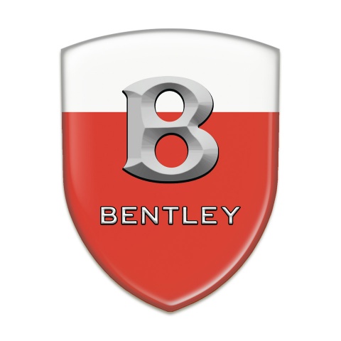 Bentley Car Accessories Badge Red White Style Grey Logo 