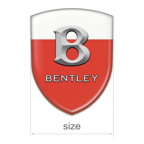 Bentley Car Accessories Badge Red White Style Grey Logo 