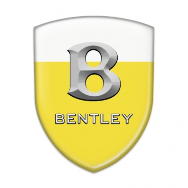 Bentley Car Interior Badge Yellow White Style Gray Logo 