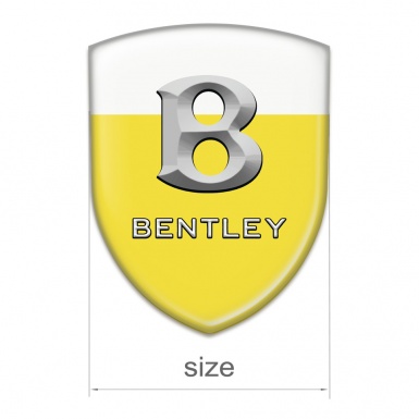 Bentley Car Interior Badge Yellow White Style Gray Logo 