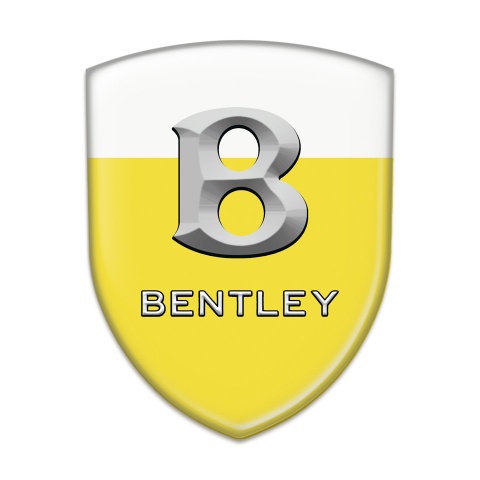 Bentley Car Interior Badge Yellow White Style Gray Logo 