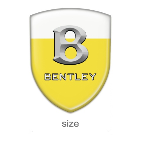 Bentley Car Interior Badge Yellow White Style Gray Logo 