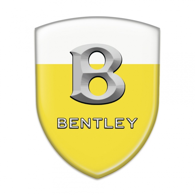 Bentley Car Interior Badge Yellow White Style Gray Logo 