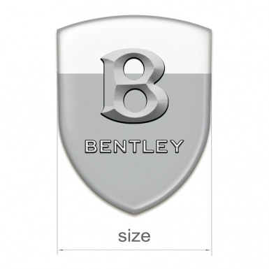Bentley Silicone Car Decal Badge Gray White Style Stone Logo Effect 