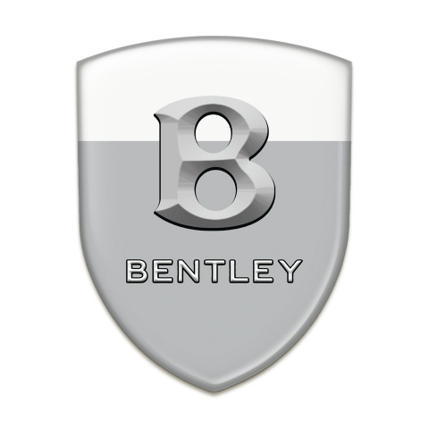 Bentley Silicone Car Decal Badge Gray White Style Stone Logo Effect 