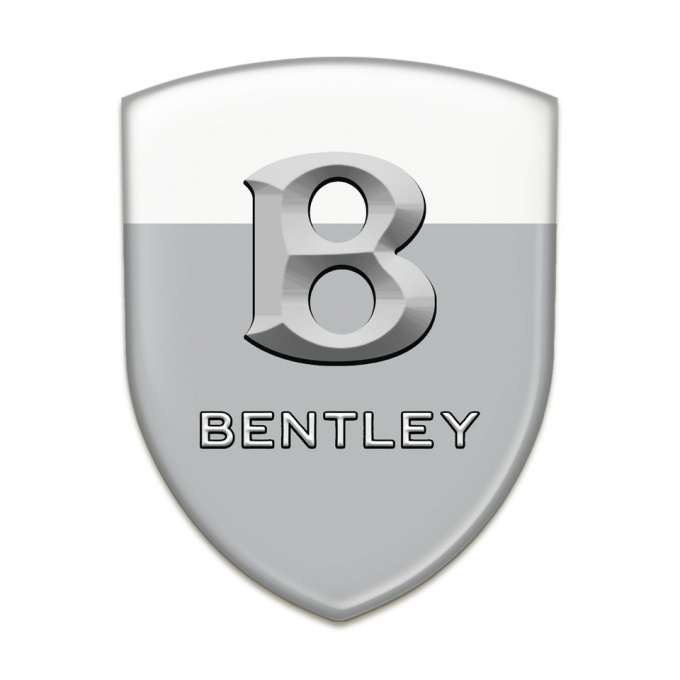 Bentley Silicone Car Decal Badge Gray White Style Stone Logo Effect 
