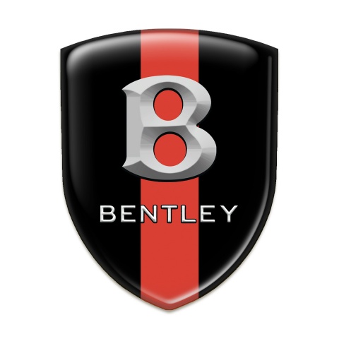 Bentley Silicone Badge Black withy Red Band Style 3D Logo 