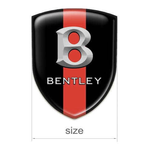 Bentley Silicone Badge Black withy Red Band Style 3D Logo 