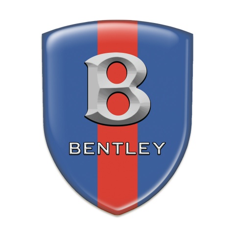 Bentley Emblem Badge Logo Blue with Red Band Style and 3D logo 