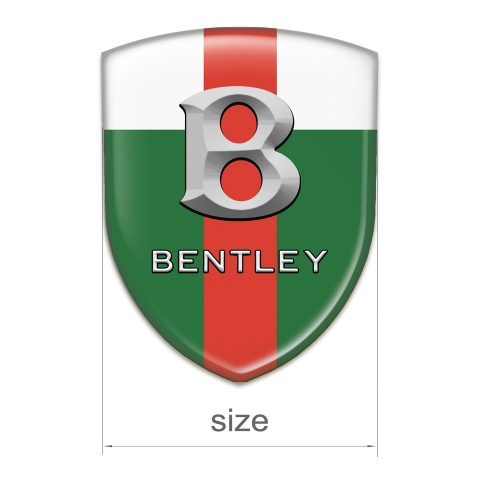 Bentley Self Adhesive Emblem Logo Green White with Red Band Style and Gray Logo 