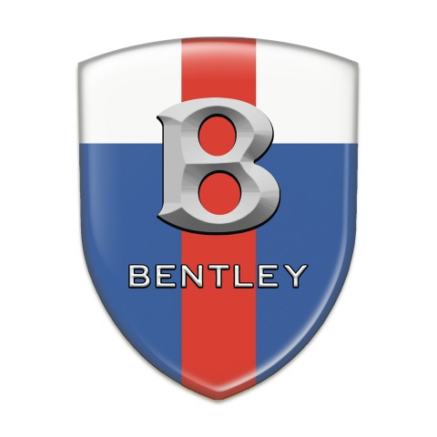 Bentley Silicone Emblem Blue White with Red Band Style and Gray Logo 
