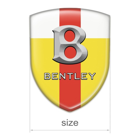 Bentley Resin Sticker Yellow White with Red Band style and Gray Logo 