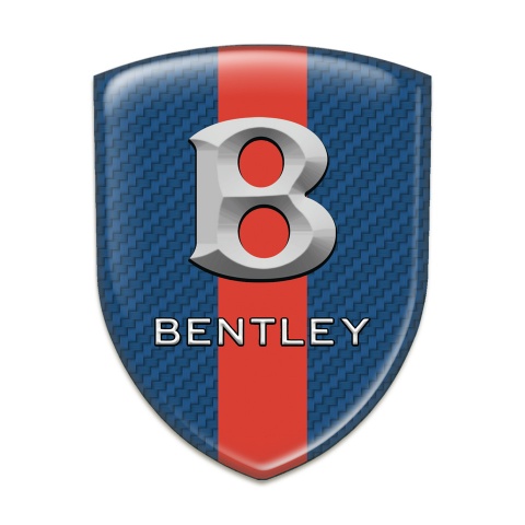 Bentley Emblem Exterior Navy Blue Carbon with Red Band Style Gray Logo 