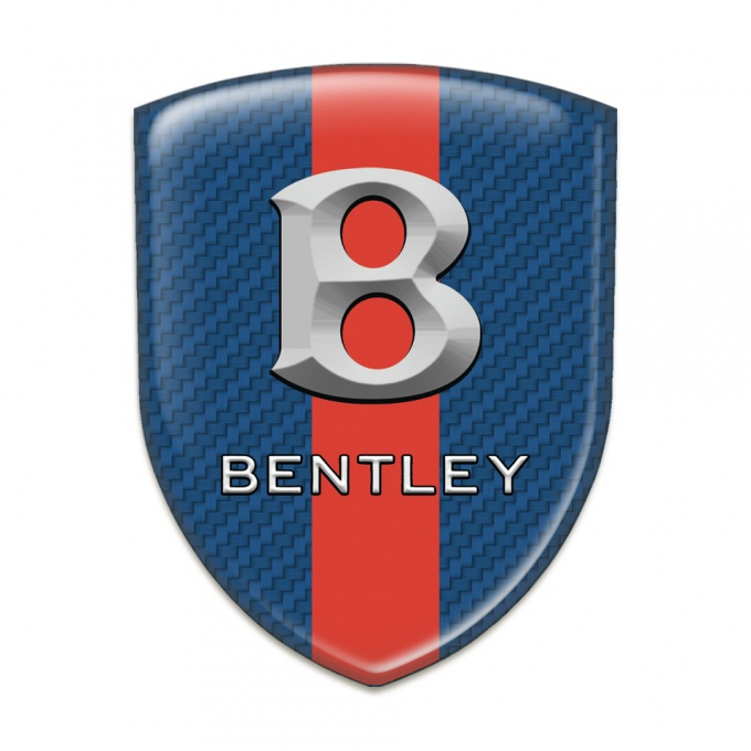 Bentley Emblem Exterior Navy Blue Carbon with Red Band Style Gray Logo 