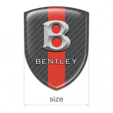 Bentley Emblem Interior Carbon with Red Band Style Gray Logo 
