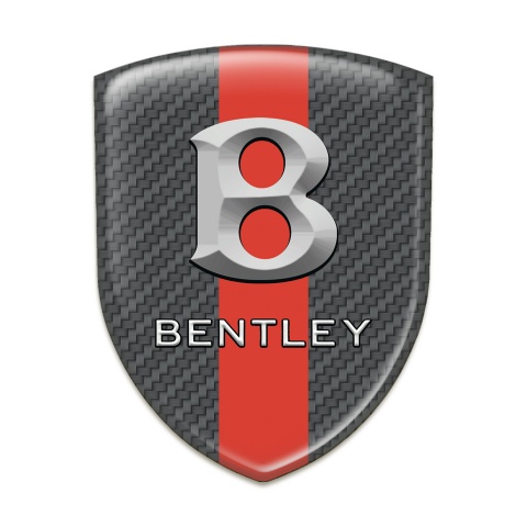 Bentley Emblem Interior Carbon with Red Band Style Gray Logo 