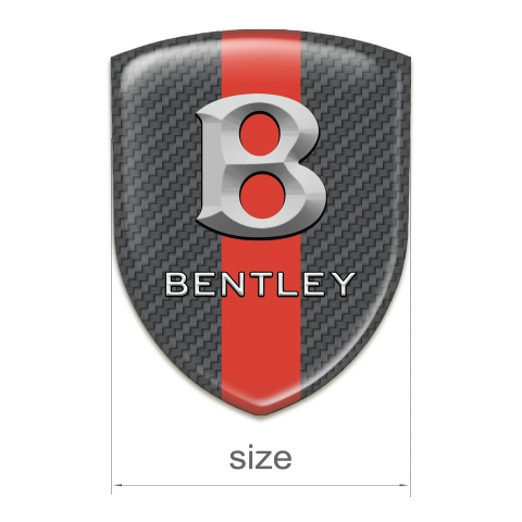 Bentley Emblem Interior Carbon with Red Band Style Gray Logo 