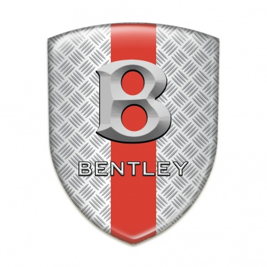 Bentley Tuning Badge Mesh Effect with Red band Style Gray Logo 