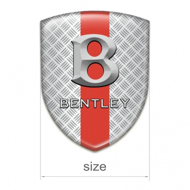 Bentley Tuning Badge Mesh Effect with Red band Style Gray Logo 